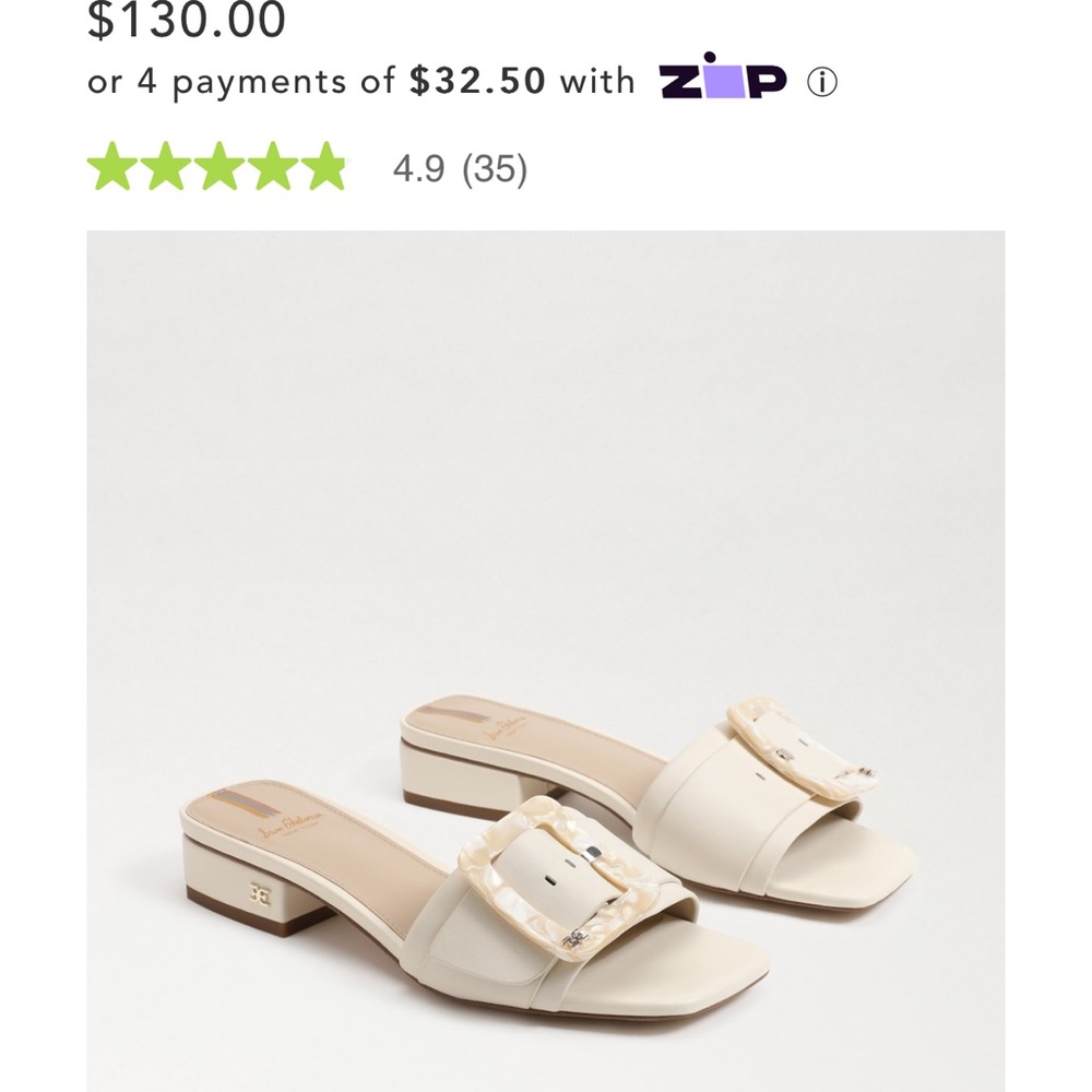 NEW Sam Edelman Deacon ivory buckle leather sandals